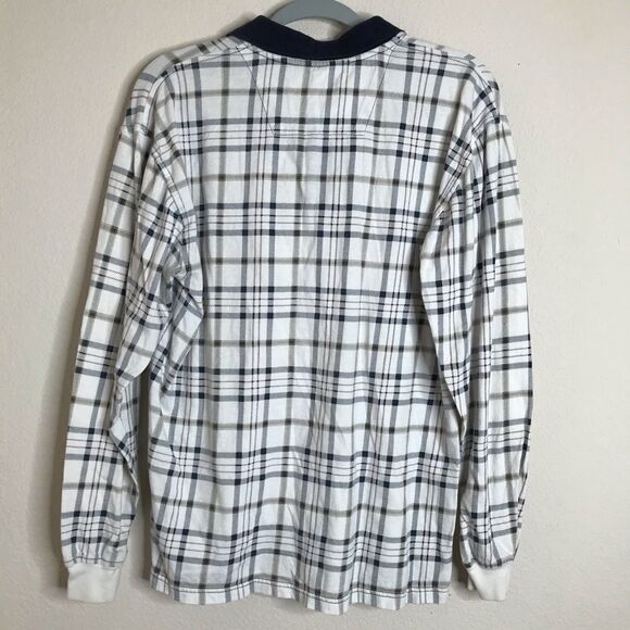 Vintage plaid print long sleeve polo shirt - Picture 4 of 5